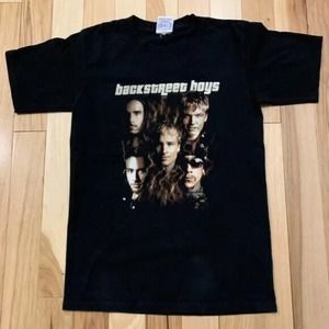 Backstreet Boys Vintage 90s Tour Black T-Shirt Short Sleeve Ocesa Sz Small S